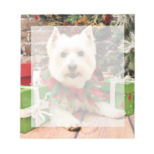 Bloco De Notas Natal - montanhas ocidentais Terrier - Abby