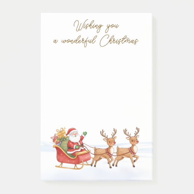 Bloco De Notas Natal Papai Noel Rena  (Frente)