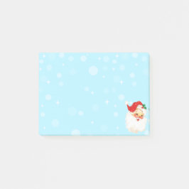 Bloco De Notas Natal Papai Noel Vintage em Azul Claro