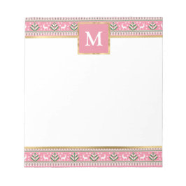 Bloco De Notas Natal Personalizado Rosa Fair Isle