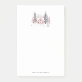Bloco De Notas Natal Pink Winter Cotage