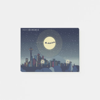 Bloco De Notas Natal Seattle Skyline