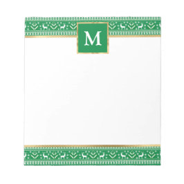 Bloco De Notas Natal Verde Personalizado Fair Isle