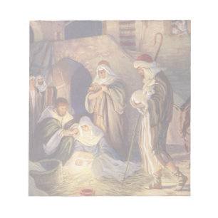Bloco De Notas Natividade de Natal Vintage, 3 Pastores e Jesus