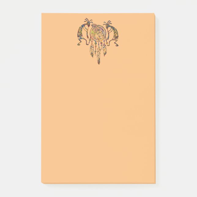 Bloco De Notas Nativo americano Kokopelli Whale Dreamcatcher 2 (Frente)