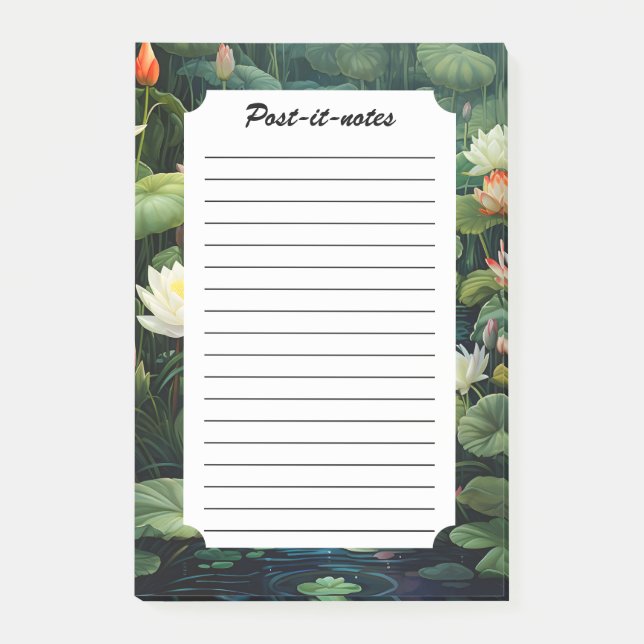 Bloco De Notas Natureza Lotus Water Lily Pond Landscape (Frente)