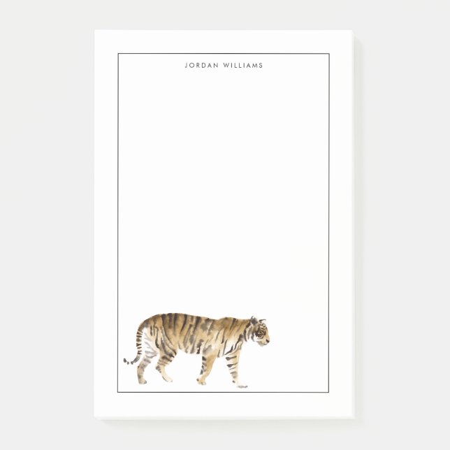 Bloco De Notas Navegação por Tigre de Aquarela (Frente)