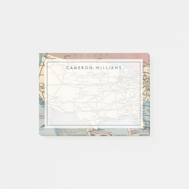 Bloco De Notas Navio do mapa dos Estados Unidos o Skyway através (Frente)