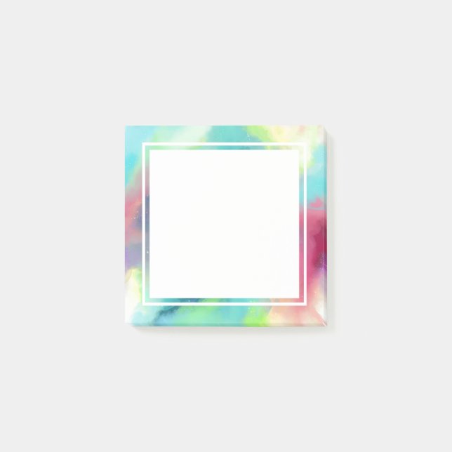 Bloco De Notas Nebulosa do Espaço Verde Moderno e Vermelho (Frente)