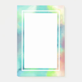 Bloco De Notas Nebulosa do Espaço Verde Moderno e Vermelho