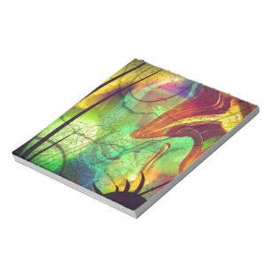 Bloco De Notas Nebulosa Pintada - Abstrato de Opal Fogo