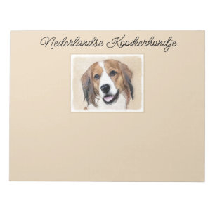 Bloco De Notas Nederlandse Kooikerhondje - Pintura de Arte Canina