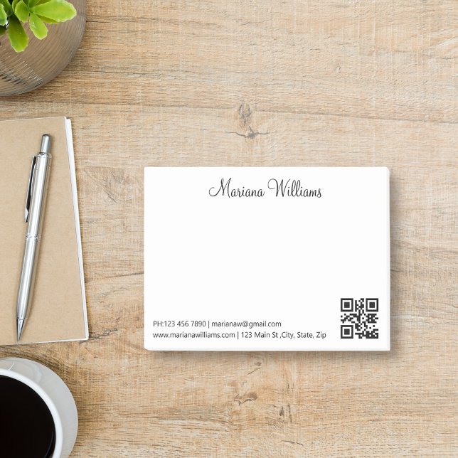 Bloco De Notas negócio de código qr minimalista (Criador carregado)