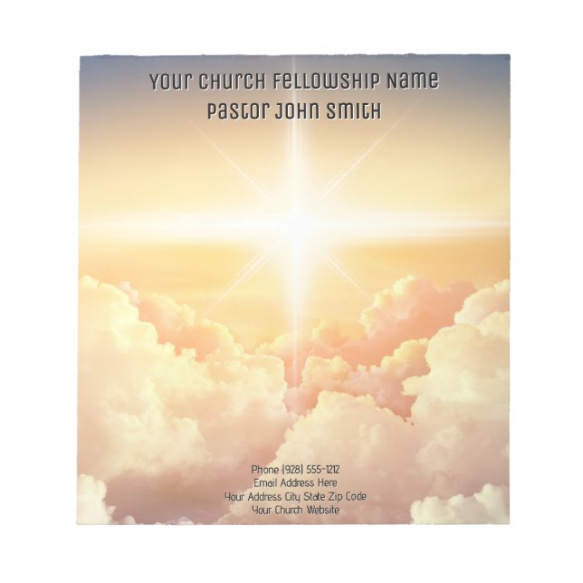Bloco De Notas Negócios da Igreja de Nuvem Cristã Celestial (Frente)