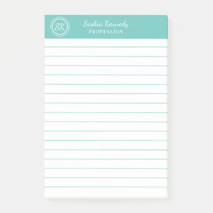 Bloco De Notas Negócios de Monograma Profissional Elegante