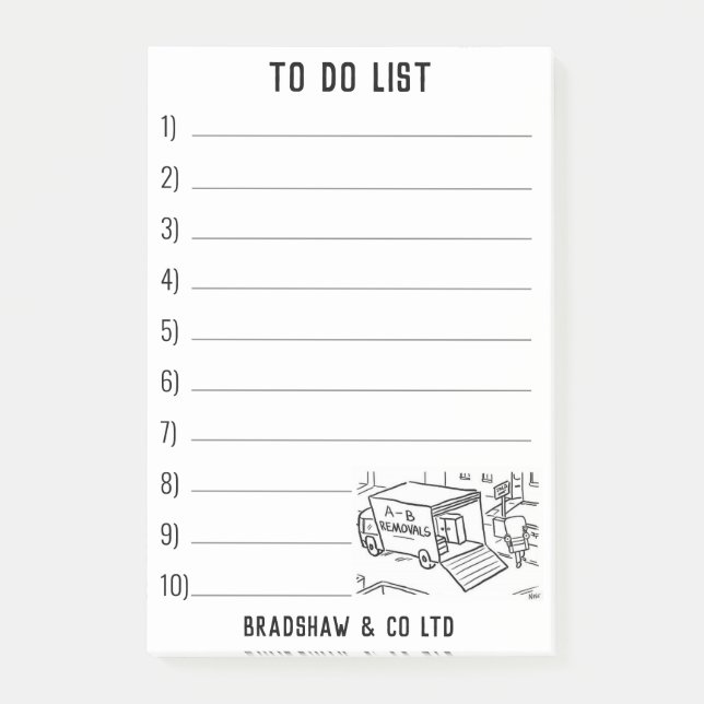 Bloco De Notas Negócios de Remoções de Movimentação da Casa (Frente)