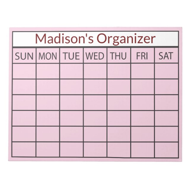 Bloco De Notas Negócios do Planejador Mensal (Frente)