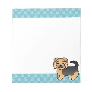 Bloco De Notas Negra E Tan Norfolk Terrier Cute Cartoon Dog