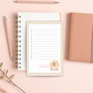 Bloco De Notas Negrito Kawaii Personalizável Volta às Aulas