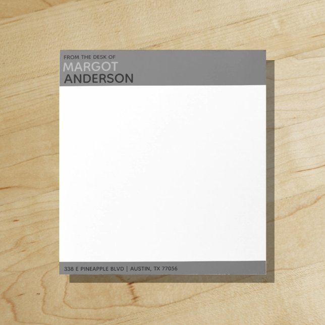 Bloco De Notas Negrito Simples Minimal Cinza Borda Da Minha Mesa ("Everyday is abundantly beautiful." 
Sincerely Best Wishes from Lucky Design World)