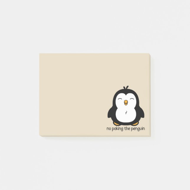 Bloco De Notas Nenhum picar o bege do pinguim (Frente)