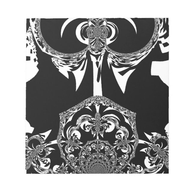 Bloco De Notas Neo-Barroco Noir Abstrato Minimalista Designer Pre (Frente)