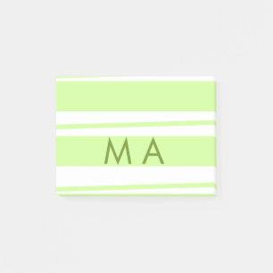 Bloco De Notas Neon green stripes monograma com letra grega