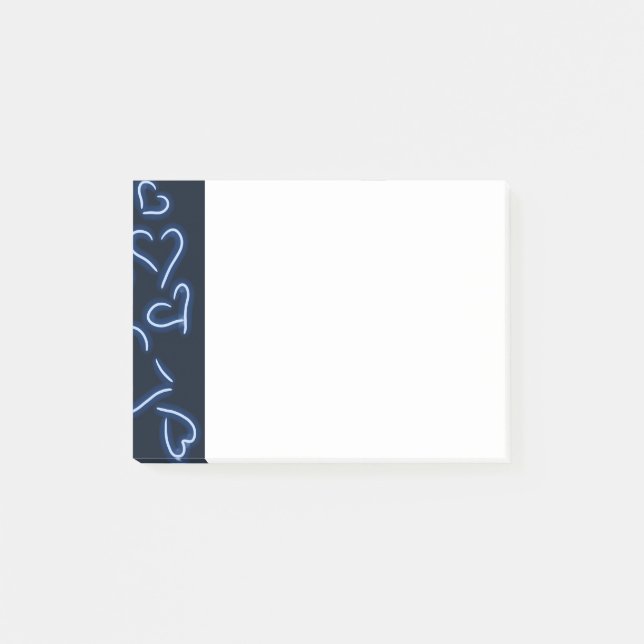 Bloco De Notas Neon Hearts Blue (Frente)