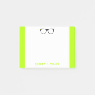 Bloco De Notas Neon Nerdy Óculos Pretos Postados Personalizados
