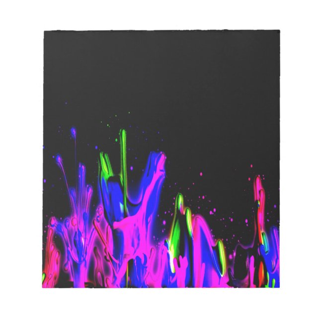 Bloco De Notas Neon Paint Splash Colorido. PERSONALIZAR TI (Frente)
