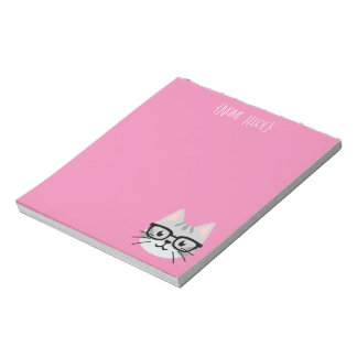Bloco De Notas Nerdy Cinza Tablet Cat Notepad