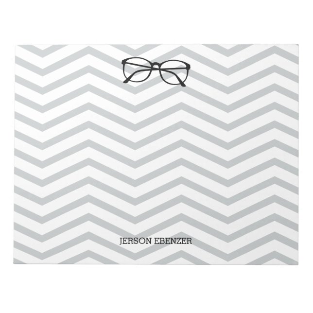 Bloco De Notas Nerdy Geekery Personalizado Chevron (Frente)