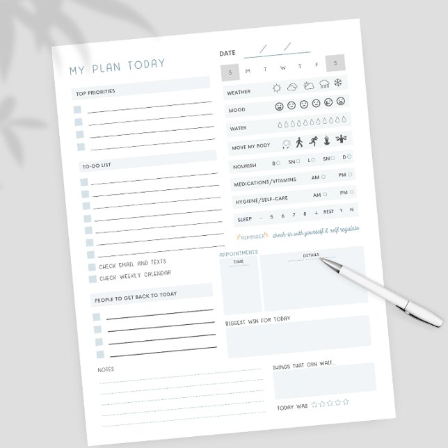 Bloco De Notas Neurodivergente do ADHD do Planejador Diário (adhd planner, focus planner, planner, neurodivergent planner, self care planner, daily planner)