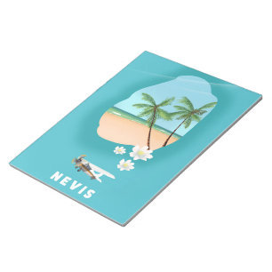 Bloco De Notas Neves Caribe mapa Ilustrado da ilha.
