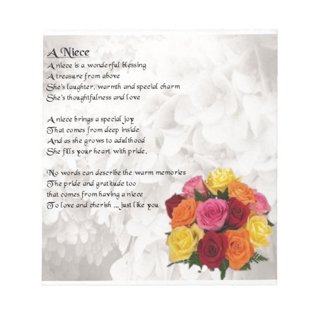 Bloco De Notas Niece Poem - Flores (Frente)