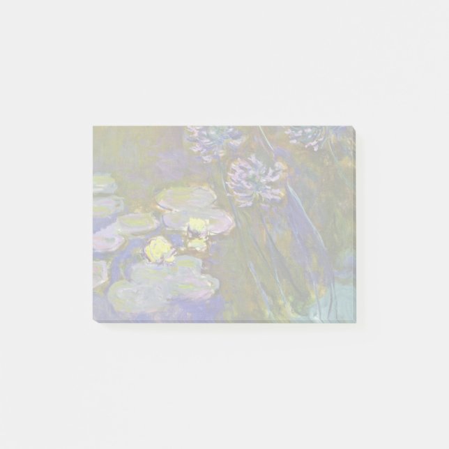 Bloco De Notas Ninféias Agapanthus de Claude Monet (Frente)