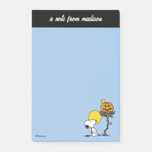 Bloco De Notas Ninho de Snoopy & Woodstock com Jack O' Lanterna