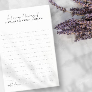 Bloco De Notas No Loving Memory Modern Funeral Compartilha uma Me