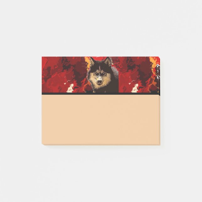 Bloco De Notas Nó Poste Siberiano Husky (Frente)