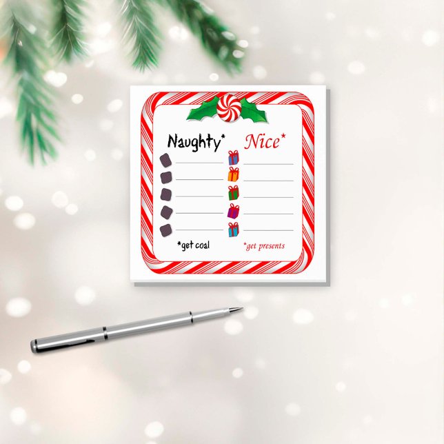 Bloco De Notas Noel malvado ou bom (Not so Subtle Naughty or Nice. Post it Notes were made for Santa Claus! )