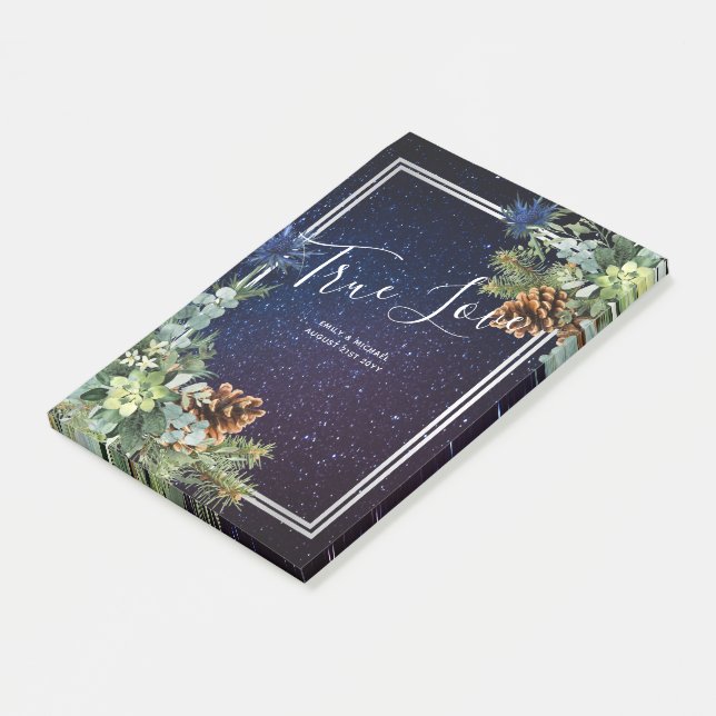 Bloco De Notas Noite estelar Eucalyptus Blue Thistle Winter (Inclinado)