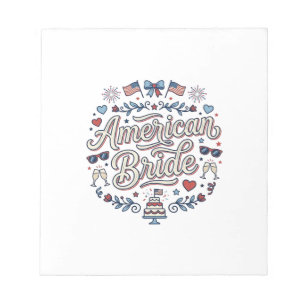 Bloco De Notas Noiva Americana Desenho Vetorial de Casamento Patr