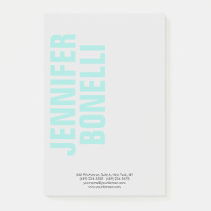 Bloco De Notas Nome azul moderno e minimalista profissional