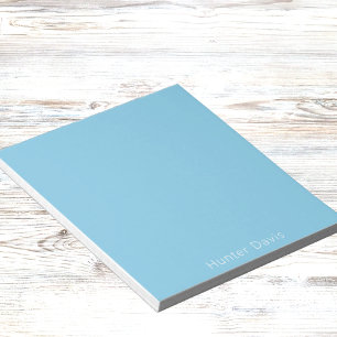 Bloco De Notas Nome branco azul céu