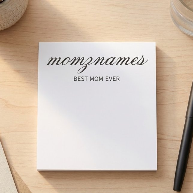 Bloco De Notas Nome com Caligrafia Personalizada Melhor Mãe do Mu (Criador carregado)