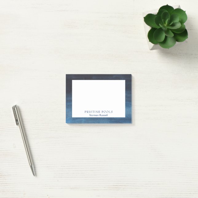 Bloco De Notas Nome Comercial Simples Azul Marinho Moderno (Escritótio)