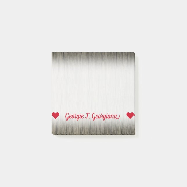 Bloco De Notas Nome customizável; Teste padrão de madeira do (Frente)