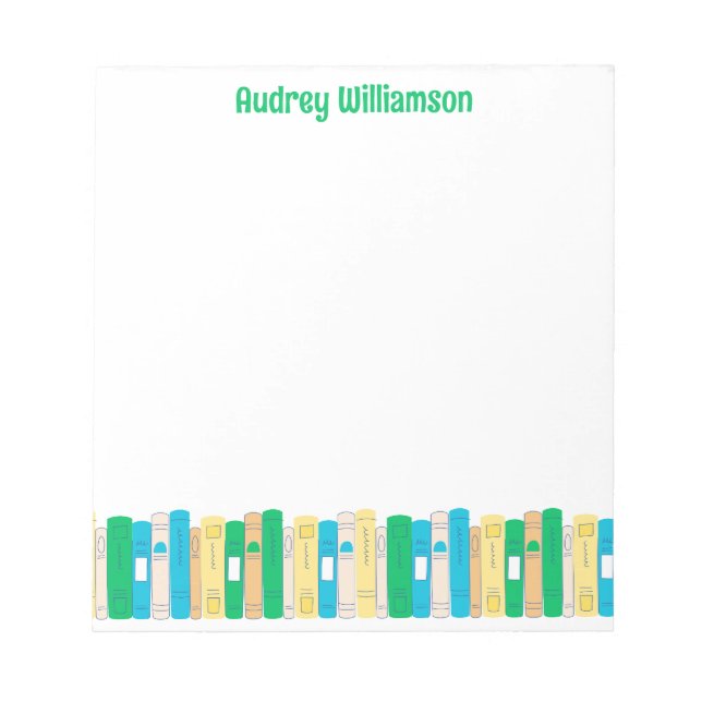 Bloco De Notas Nome da biblioteca de amantes de livros (Frente)