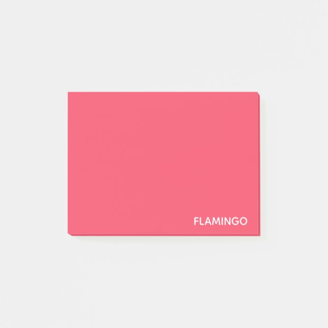 Bloco De Notas nome da cor rosa flamingo (Frente)