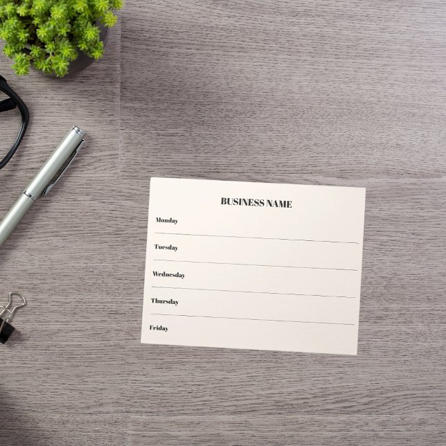 Bloco De Notas Nome da empresa bege do calendário da semana (Criador carregado)